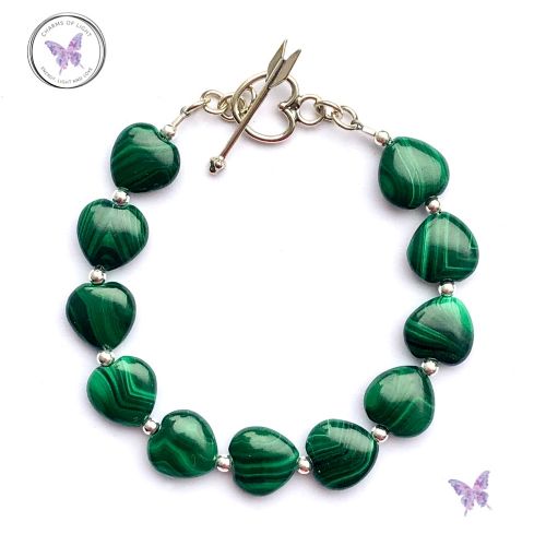 Malachite Hearts Healing Bracelet